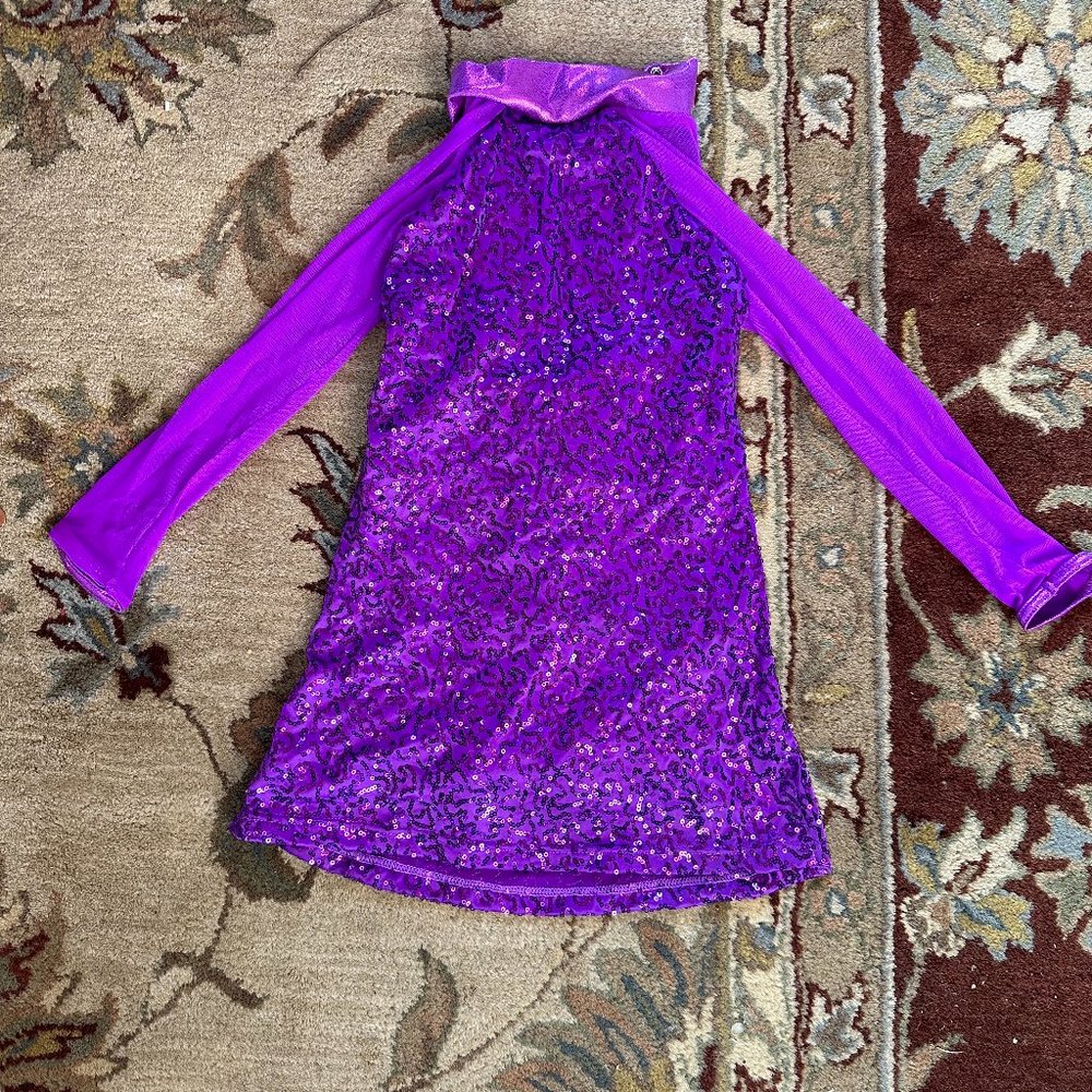 Purple Sequin Dress with block head piece